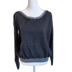 Joie Sweater 100% Merino Wool Striped Scoop-neck Classic Minimalistic Sz M